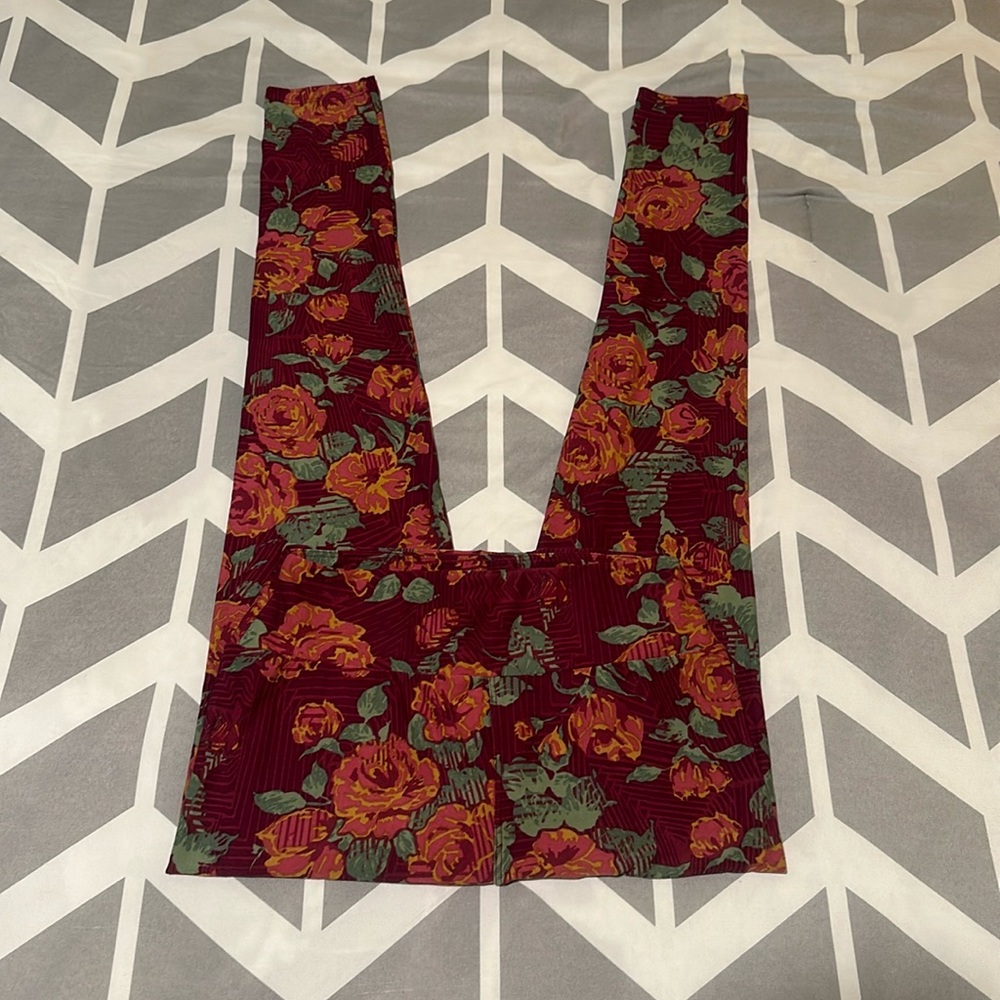 LuLaRoe Women’s Floral Print Leggings/Size: One Size (2-10)/ Color: Multi (NWOT) - Picture 4 of 9